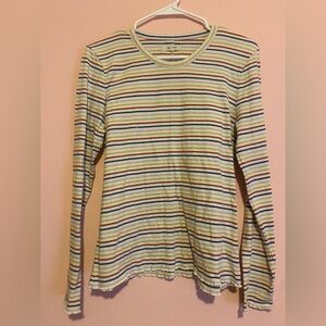 Long-Sleeve Baby Tee in Shimmer Stripe | Madewell